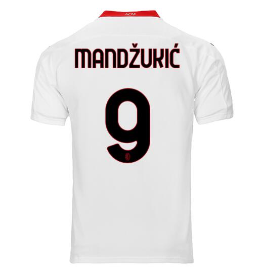 AC Milan Away Kit Soccer Jersey MANDŽUKIĆ #9 2020/21